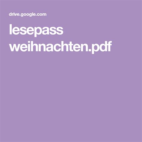 Mit dem lesepass motivieren sie jeden schüler! lesepass weihnachten.pdf | Lesen, Grundschule