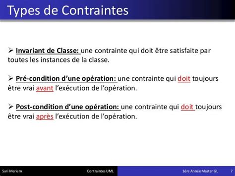 Contraintes uml