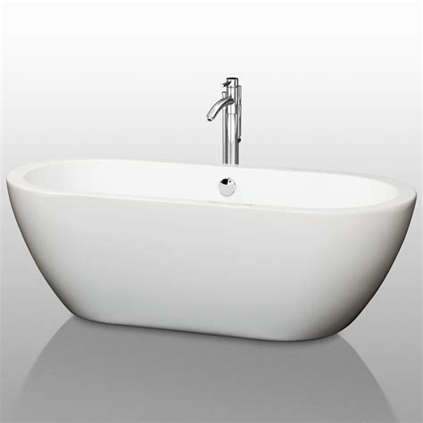 Wyndham collection soho 68 in acrylic flatbottom center drain soaking tub in white wcobt100268 the home depot. Soho 68" Soaking Bathtub by Wyndham Collection | Free Shipping