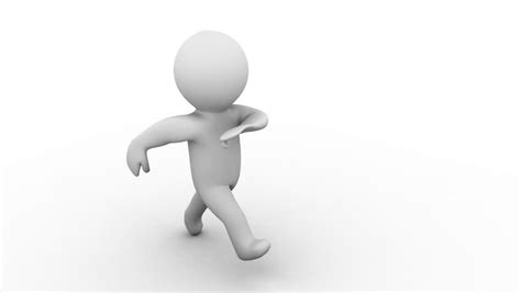 Stock video of 3d white cartoon human running at | 812119 ...
