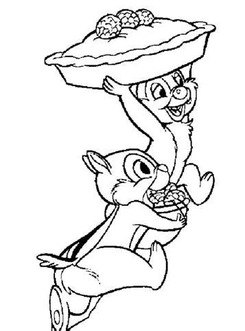 Chip and dale in the forest. Kids-n-fun.com | 35 coloring pages of Chip and Dale