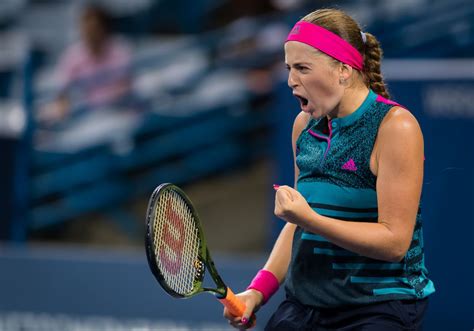 Analysis ostapenko overcame 11 double faults as she struggled past the. Jelena Ostapenko - 2018 Western & Southern Open in ...