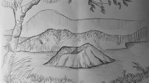 Step 10 volcanic ash drawing (for painting). Taal Volcano Drawing