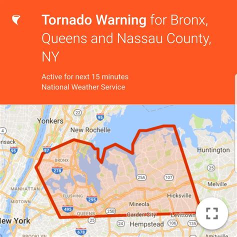 If you want to see all severe weather warnings, go to the severe weather map page. Tornado Warning Issued For The Bronx - Welcome2TheBronx™