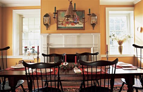 These small dining room ideas will make your space look larger, help the flow of traffic, and increase storage in a small footprint. Image result for colonial williamsburg dining rooms | Colonial dining room, Colonial dining room ...