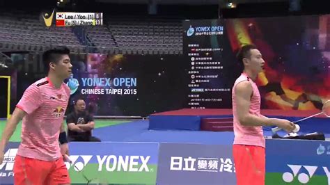 That gvs smile at the end.such a relief. Yonex Open Chinese Taipei 2015 | Badminton SF M4-Lee/Yoo ...