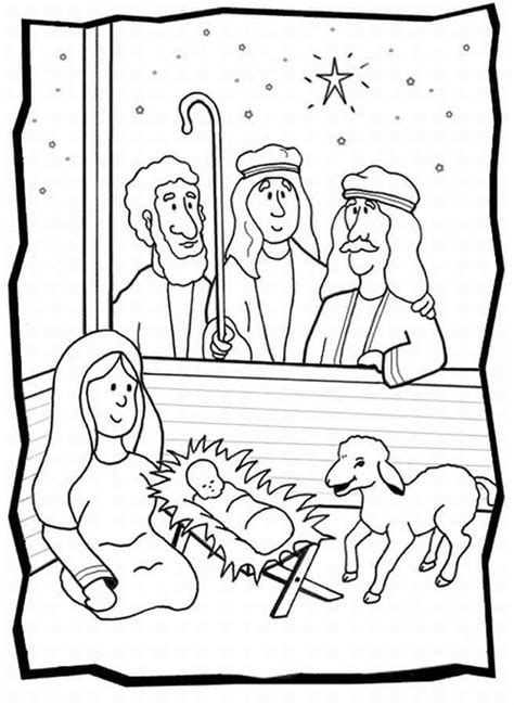 Kids love to color pictures about the real jesus, mary, and joseph in the stable. shepherds visit baby Jesus color sheet | Jesus coloring ...