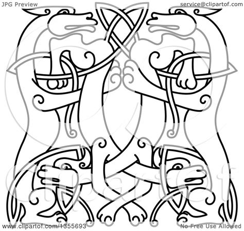 8,777 post karma 964 comment karma. Clipart of a Black and White Outline Celtic Wild Dog Knot ...