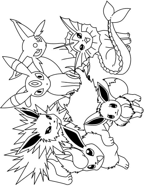 Most youngsters transform what they would like to shade typically. Pokemon Kleurplaten Eevee Evolutions | kleurplaten van dieren