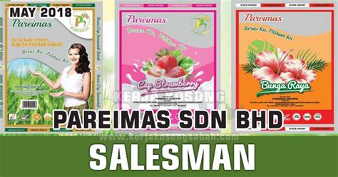 Job vacancy job position : Sabah Job Vacancy 2018 | Salesman - Pareimas Rice ...