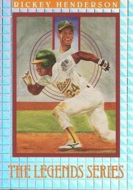 The very first rickey henderson baseball card as a professional player can be found in a small release honoring players on the modesto a's minor league team. 1992 Donruss Elite Legends Rickey Henderson # Baseball ...