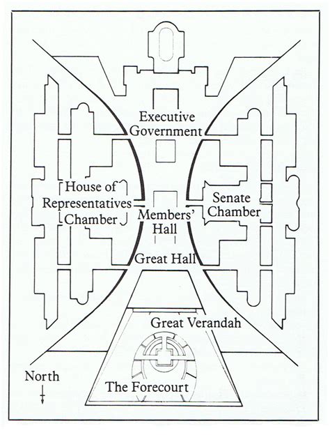 The houses of parliament can be visited by the public. DAB 810: Details of Parliament House