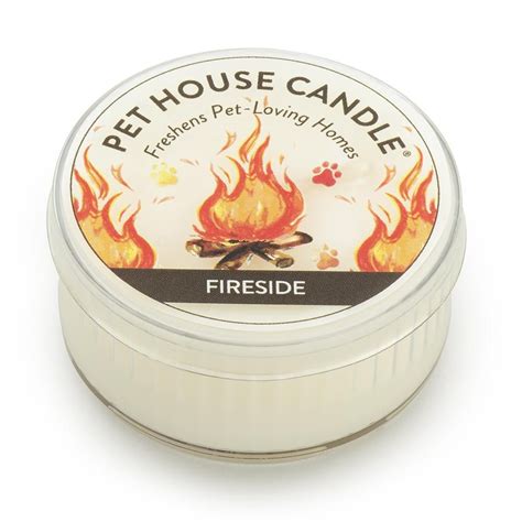 Housed in a clear glass jar with clean white wax, this candle burns for up to 90 hours (making this an especially great value for the price). Fireside Pet House Mini Candle: Pet Odor Candle made with ...