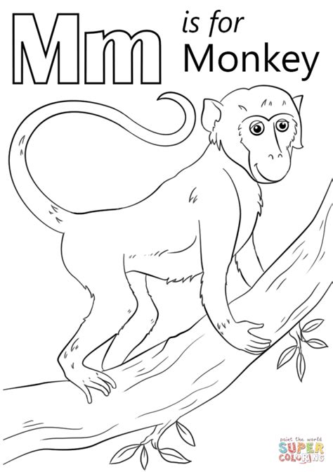 Ryan's world is a children's youtube channel featuring ryan kaji, who is nine, and his mother, father and twin sisters. Get This Letter M Coloring Pages monkey - yfg3m