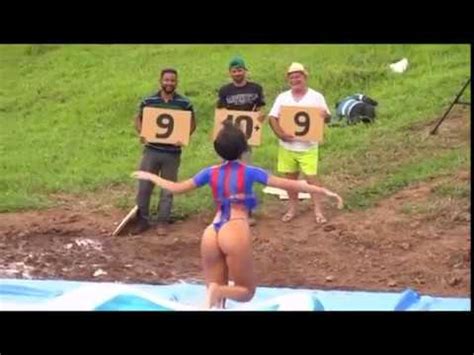 Yeah, most of them are stereotypically. Hot Girls !# Body Painting Water Slide GAME SHOW - YouTube