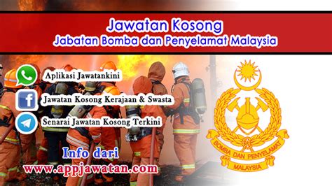 Jabatan bomba dan penyelamat malaysia, lebuh wawasan, precint 7, putrajaya , 62250. Jawatan Kosong di Jabatan Bomba dan Penyelamat Malaysia ...
