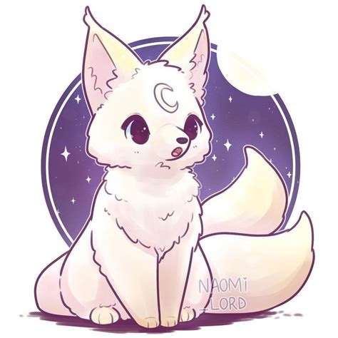 Chibi and kawaii style, drawing anime & manga tagged: Naomi Lord on Instagram: " 🌙Moon Fox🌙 | Cute fox drawing ...