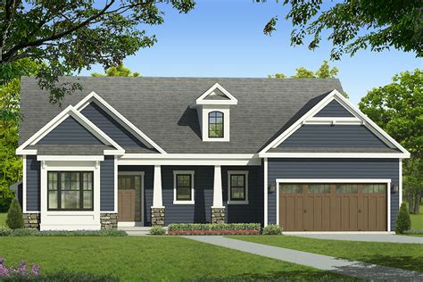 Central & open to the floor plan, the kitchen and family room separate the master suite from the the smaller bedrooms. One-Level Craftsman Home Plan with Office - 790068GLV ...