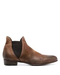 A leather chelsea boot can easily be dressed up or dressed down. Men's Navy Blazer, Tan Crew-neck Sweater, Navy Jeans ...