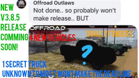 The truck is the most. What To Expect In Offroad Outlaws V4.0.0 Update? 4 New Confirmed Vehicles / Dually Fenders ...