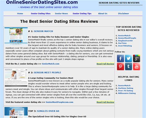 If you are 40 plus, or over 50s, and want a dating site that is ideal for mature people, senior users, then there is a dating site for you. Choosing A Suitable Senior Dating Site Has Been Made Easy ...