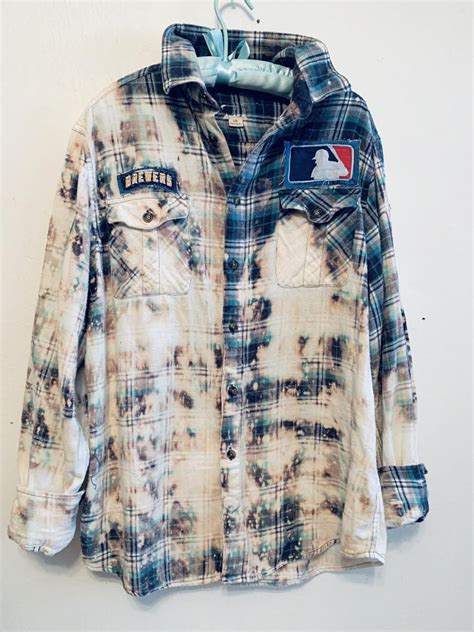 Select from a large variety of colors, including big and tall sizes. Milwaukee Brewers Upcycled Grunge flannel Mens sz L | Etsy ...