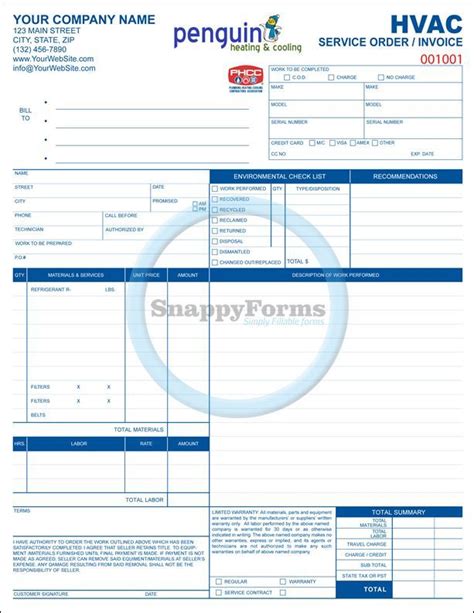 How to generate work order pdf in yii stack overflow. A multi-purpose, fillable HVAC work order, service order and invoice, for use with any service ...