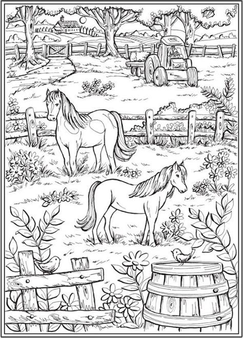 This is the perfect coloring page to show her a horse's home. 7 Country Life Coloring Pages | Horse coloring pages, Farm ...