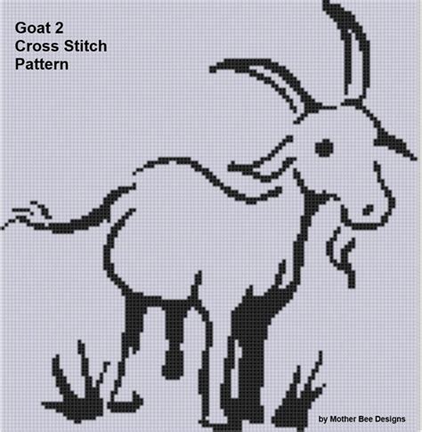 White aida, 6 plastic hoop, needle, and easy instructions. Goat 2 Cross Stitch Pattern | Cross stitch, Cross stitch ...