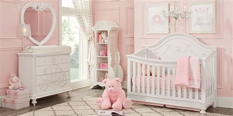 Bedroom furniture sets are easier than buying everything separately. Disney Princess White 4 Pc Nursery in 2020 | Baby girl ...