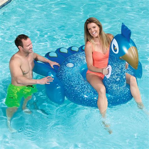 You can never go wrong with this peacock pool float as it is both comfortable and spectacular. Bestway Vinyl Pretty Peacock Ride-On Pool Float, Blue ...