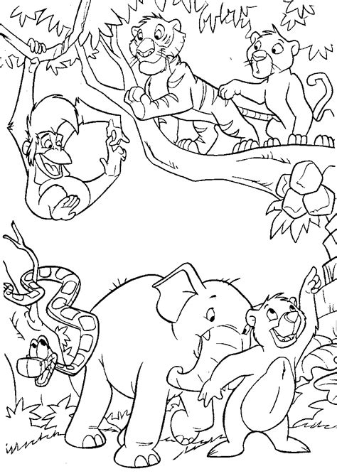 The dog and her children. Jungle Animals Coloring Pages Free - Coloring Home