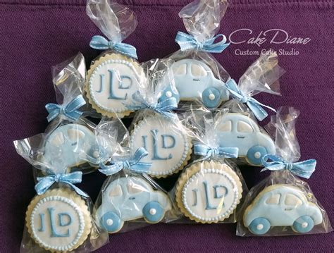 Look for the pink post. Monogram And Car Cookies For Baby Shower - CakeCentral.com