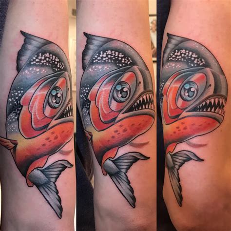 Each tattooer specializes in their own style, and between them can execute any tattoo that you have in mind; A better view of my Red Belly Piranha by Daniel Farren @ Fable Tattoo Gallery, Richmond VA : tattoos