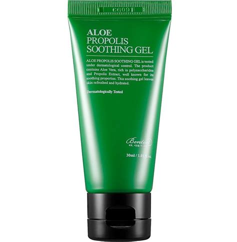 Of aloe barbadensis leaf juice, which has a high content of polysaccharide, and 10% of propolis extract to prevent any skin damage. BENTON ALOE PROPOLIS SOOTHING GEL 30 ML travel size ...