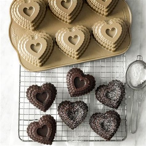 Use heart shaped baking pans to make brownies, cakes, & more! Nordic Ware Valentine Heart Cakelet Pan in 2020 | Heart ...