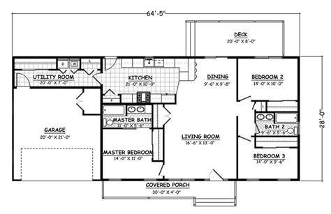 3 bedroom house designs are perfect for small families to live comfortably, with sufficient space and privacy for each person, and also accommodate guests when they visit. House Plan 526-00048 - Ranch Plan: 1,392 Square Feet, 3 ...