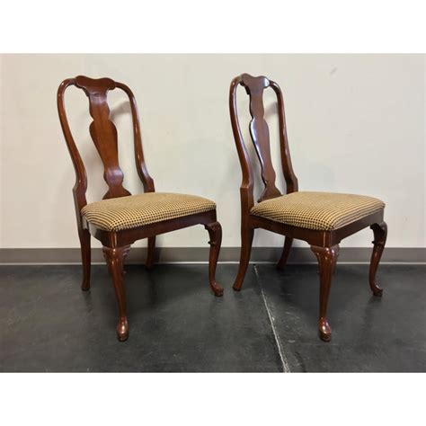 Shop the queen anne wingback chairs collection on chairish, home of the best vintage and used furniture, decor and art. Solid Cherry Queen Anne Dining Side Chairs by Fancher ...