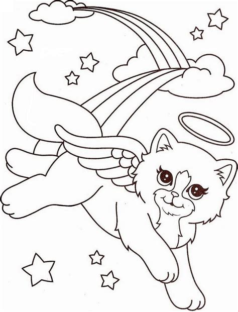 Download or print the image below. Angel Kitty From Lisa Frank Coloring Page - Free Printable ...