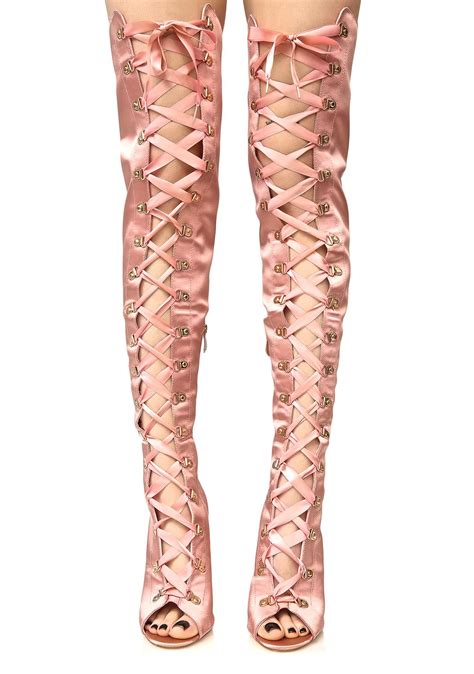 Free returns for 365 days at zappos! Pink Corset Thigh High Boots | Dolls Kill