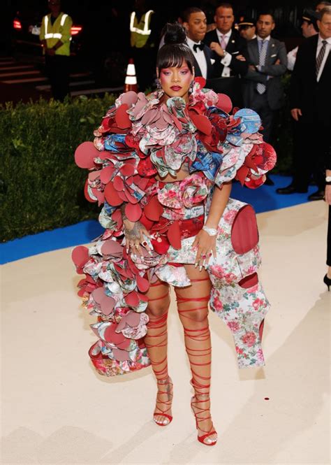 From appearances in support of fenty beauty to a walk down the grammys red carpet, rihanna has been subtly serving camp long before it was announced. Rihanna at the 2017 Met Gala | Rihanna's Met Gala Dresses ...