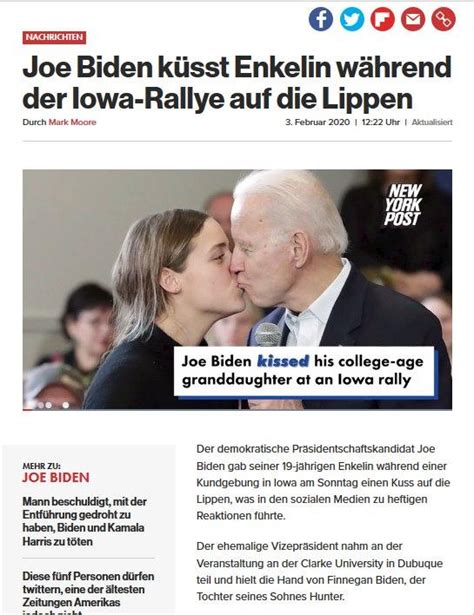 Uiteraard voor al diegenen die zich wagen aan peilingen. Biden küsst Enkelin auf den Mund - Normal! - WWG1WGA:TV