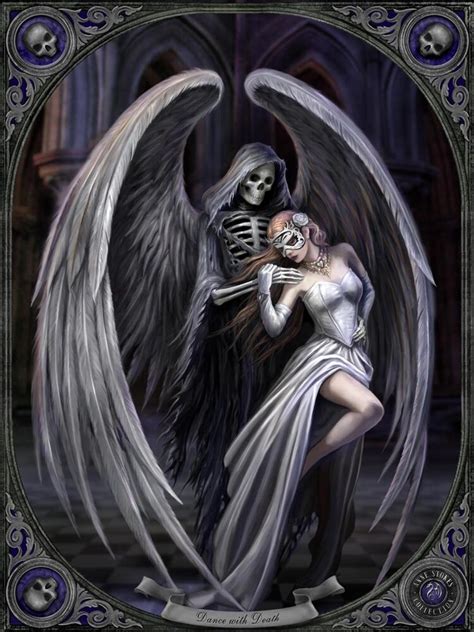 Imprimare murala cu efect 3d de vinil pe baza de hartie din chișinău. 3D Picture Gothic Art Anne Stokes Dance With Death Size 39 ...