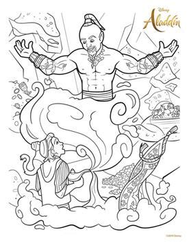 Aladdin and angry the genie disney coloring pages7c49. Kids-n-fun.com | 10 coloring pages of Aladdin (2019)