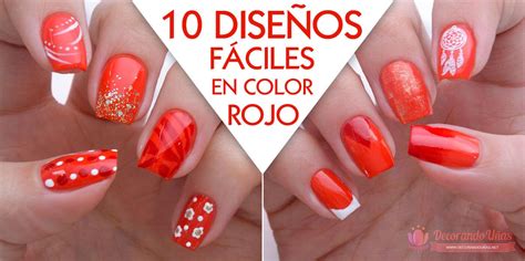 Kit para uñas acrilicas mini. 10 Diseños de uñas fáciles en color rojo | Decoración de Uñas - Nail Art - Uñas decoradas ...