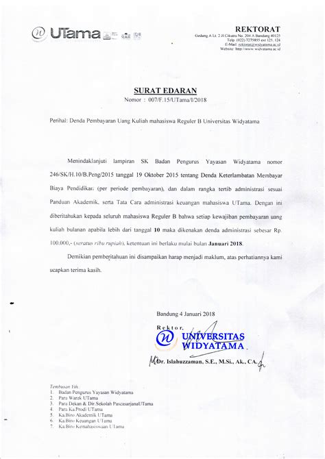 Surat ini bisa disebut surat keterangan tanda lulus, surat keterangan lulus, atau surat pengumuman kelulusan. Denda Pembayaran Uang Kuliah Mahasiswa Reguler B - Portal ...