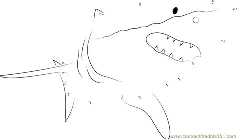 Connect the dots to reveal the picture of the dragon. Shark Diver dot to dot printable worksheet - Connect The Dots