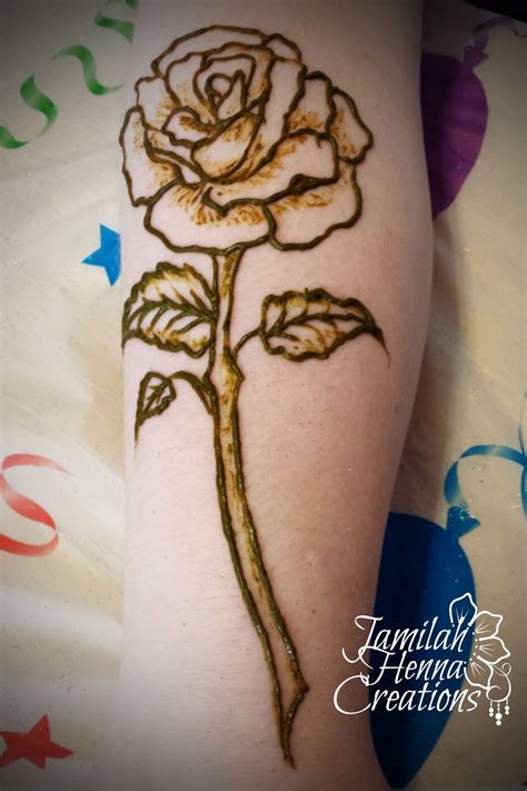 Tget some amazing henna tattoo ideas with our design guide. Henna Rose www.JamilahHennaCreations.com (With images ...