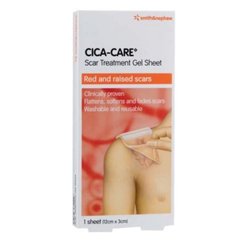 At smith+nephew, we design and make technology that takes the limits off living, and we help healthcare professionals achieve the same goal. Smith & Nephew Cica-care Scar Treatment Gel 12 x 3cm 1 ...