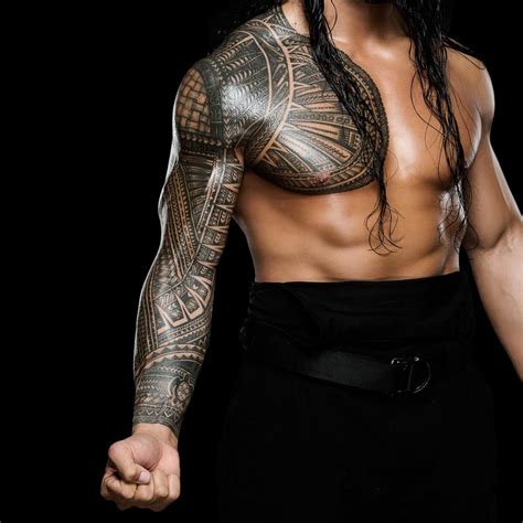 Roman reigns shoulder tattoo design. The 50 coolest tattooed Superstars in WWE history | Tribal ...